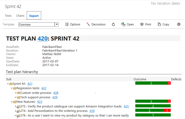 The new Export tab on Test Plans makes is faster and easier to export